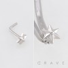 DIMENSIONAL STAR POLISH 316L SURGICAL STEEL L-SHAPE NOSE RING